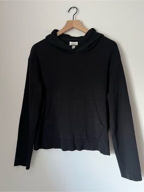 Pact Women's Black Waffle Knit Hoodie Organic Cotton